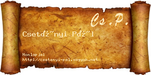 Csetényi Pál névjegykártya