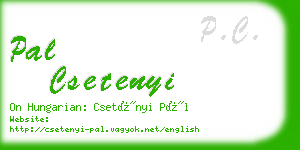 pal csetenyi business card